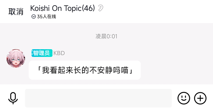 KBD：我看起来长的不安静吗喵